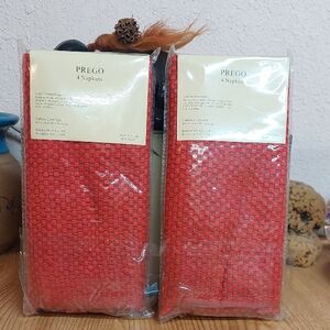 PREGO Red Woven Napkins 2  Sets of 4